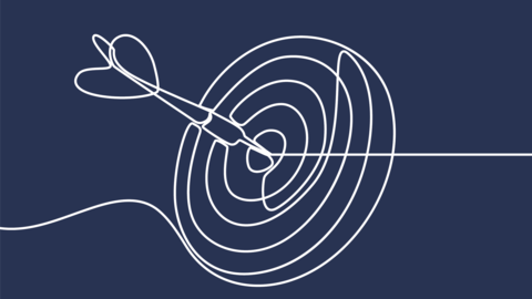 Bullseye doodle on navy blue